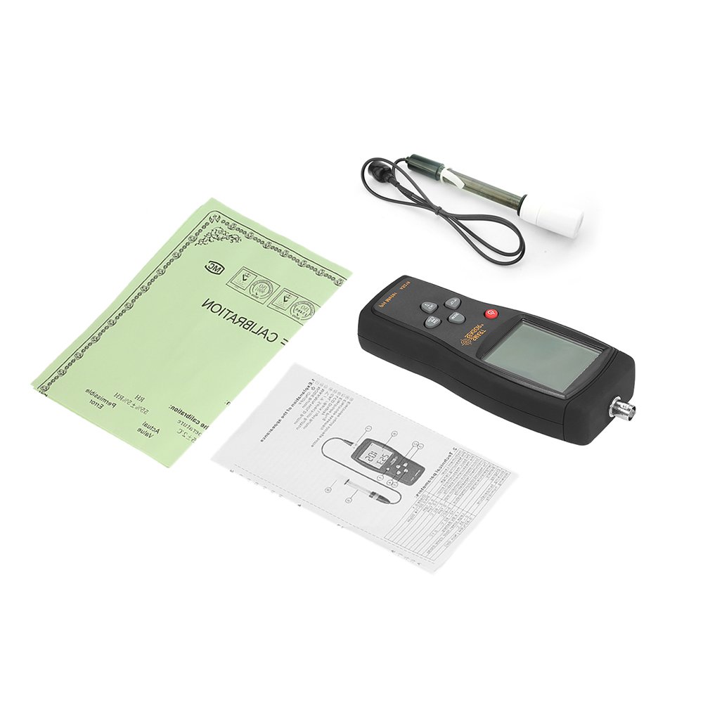 Smart Sensor Medidor de pH portátil Profesional con compensación de Temperatura y Pantalla LCD retroiluminada para análisis de la Calidad del Agua - Acidímetro con sonda de Sensor