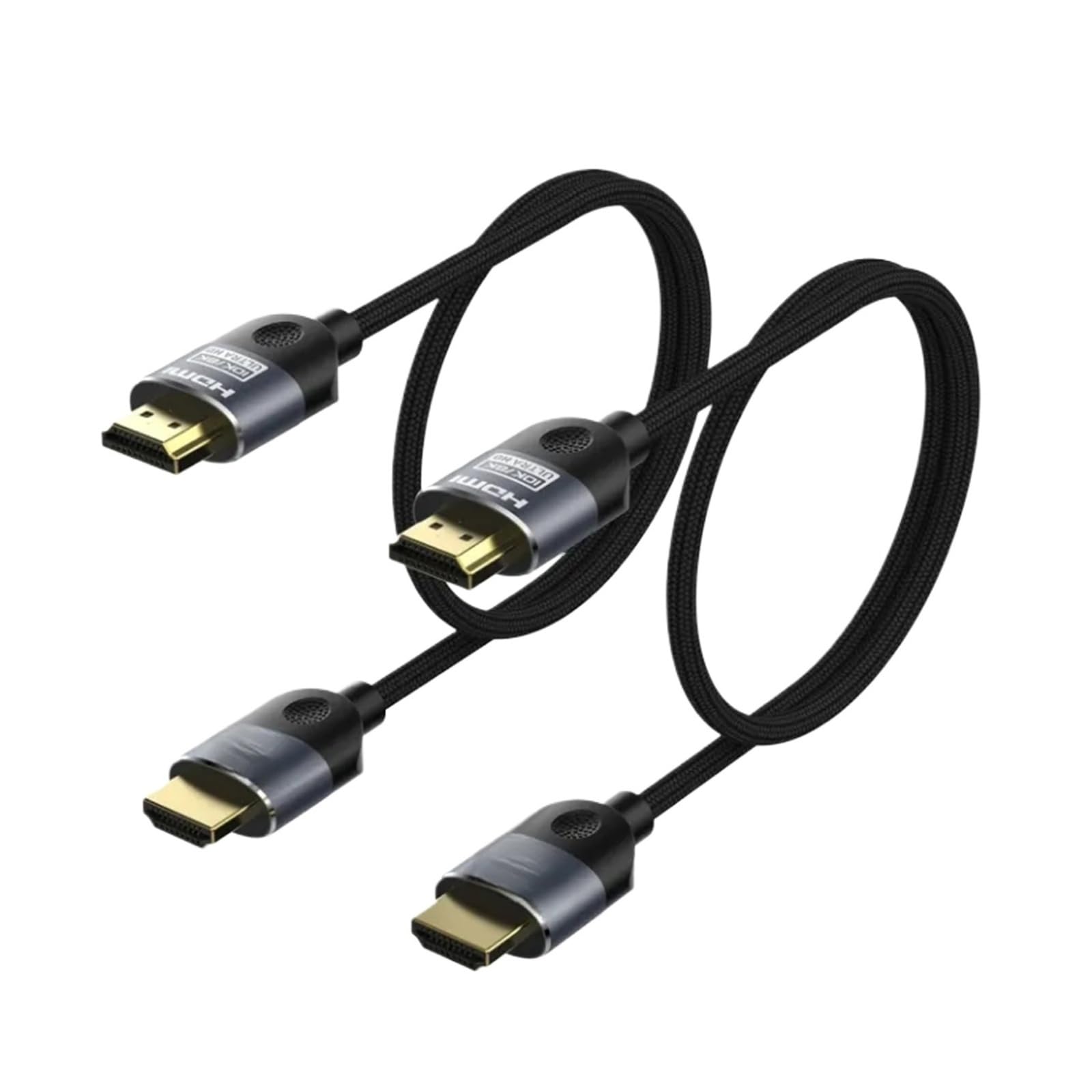 Cavo HDMI 2.1 8K A 60 Hz (4K A 120 Hz, 48 Gbps, EARC, HDR) - Compatibile Con RTX 3080/PC/Laptop/TV Box/PS5, For Giochi/visualizzazioni UHD(HDMI 8K-2PACK,2M)