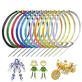 JUNMEIDO 12 Rollen Basteldraht Aluminium set Schmuckdraht Mehrfarbig Aluminiumdraht 0.8mm aludraht Bunt Verschieden Dekodraht Flexibles für DIY Schmuckherstellung und Verschiedene Handwerk (roll/5M)