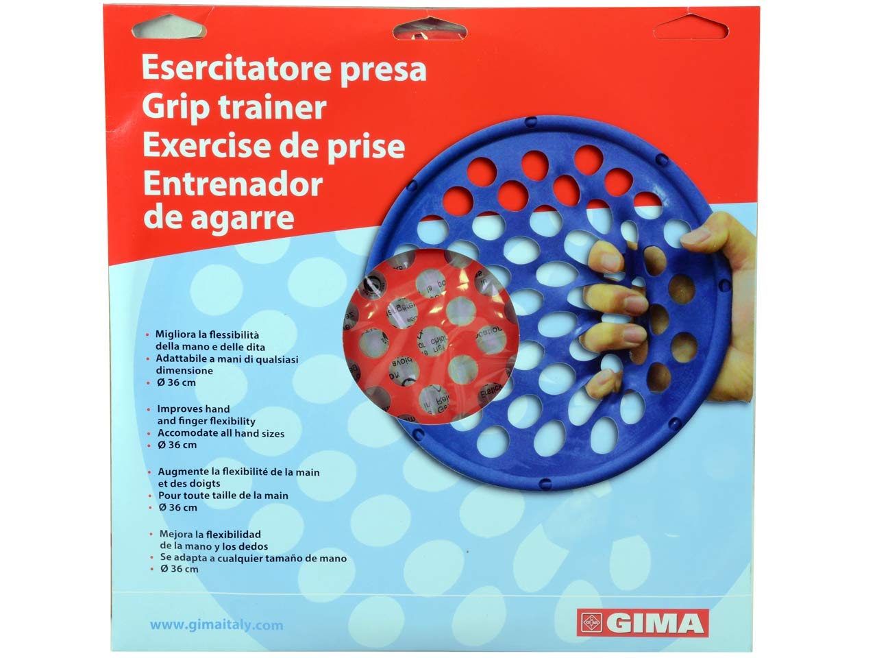 Gima 47132 Esercitatore Dita, Medio, Rosso