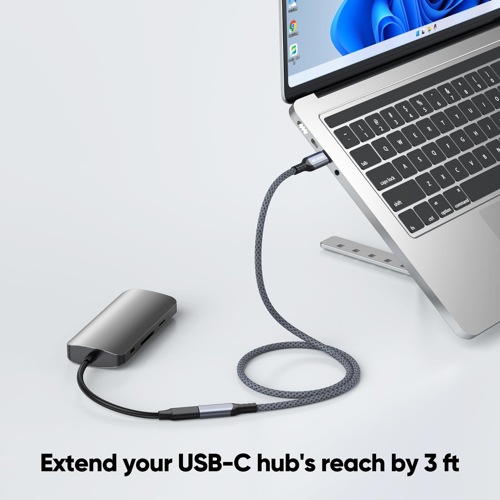 Cavo di prolunga USB C da 0,9 m, prolunga USB 4 [8K/20Gbps/240W], display da USB C maschio a USB-C femmina, trasferimento ad alta velocità e ricarica rapida per Thunderbolt 4/3 MacBook Pro/Air iMac