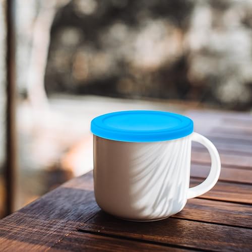 Miniatura 3 de PRETYZOOM Tapa de silicona para tazas, tapa de taza de silicona, cubierta de microondas de vidrio para cubiertas de bebidas de alimentos, tapa de