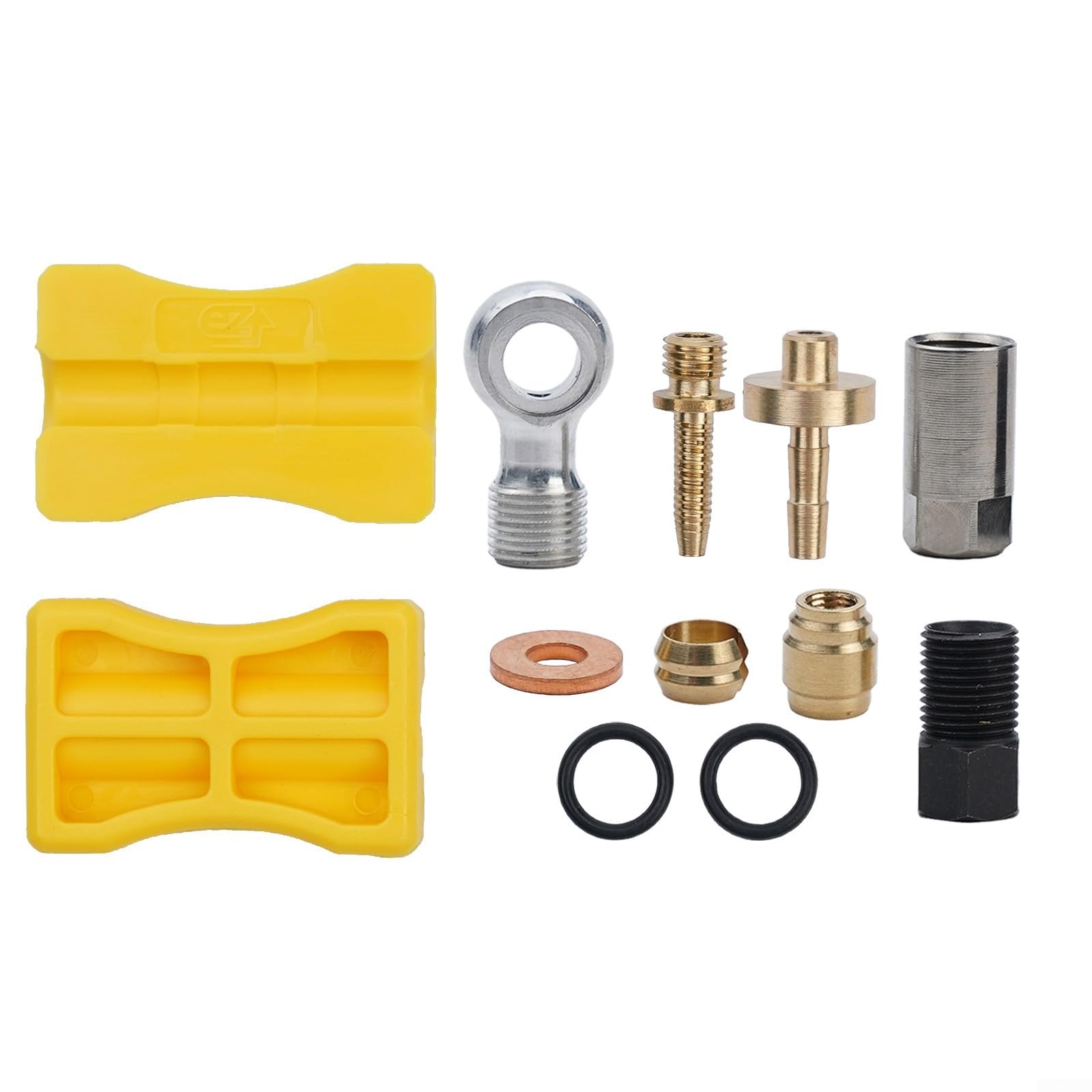 Kit Connecteur Banjo Pour Freins Hydrauliques Hope – Métal, Complet Avec Aiguille, Olives Et Joints, Argenté
