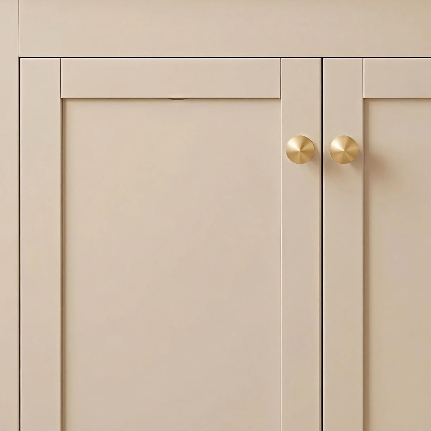 10-Pack Solid Brass Round Ball Cabinet Knobs, 1.1 Inch Brushed Gold Drawer Knobs, Modern Heavy Duty Sphere Dresser Pulls, Luxury Decorative Furniture Hardware for Kitchen Bathroom