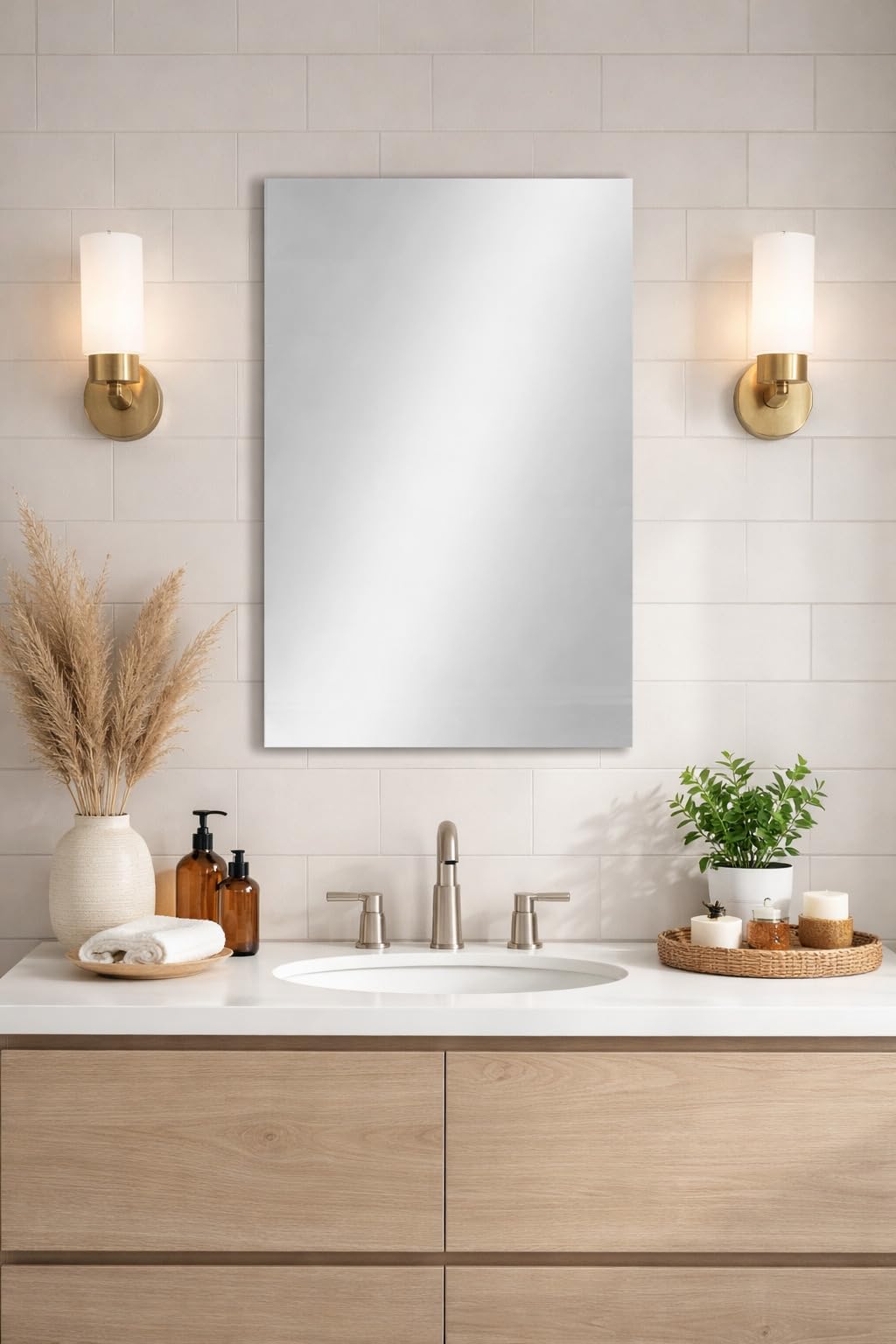 Baikal Miroir de Salle de Bain | 60x80cm | Miroir Rectangulaire | Plusieurs Dimensions Disponibles | Option avec et sans LED.