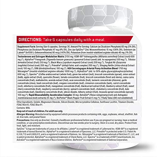 Alpha King Immortal Total Hormone Support Testosterone Booster For Men With Fenugreek Seed To Reduce Estrogen, Build Muscle, Improve Strength, And Enhance Performance, Force Factor, 180 Capsules #TOP2