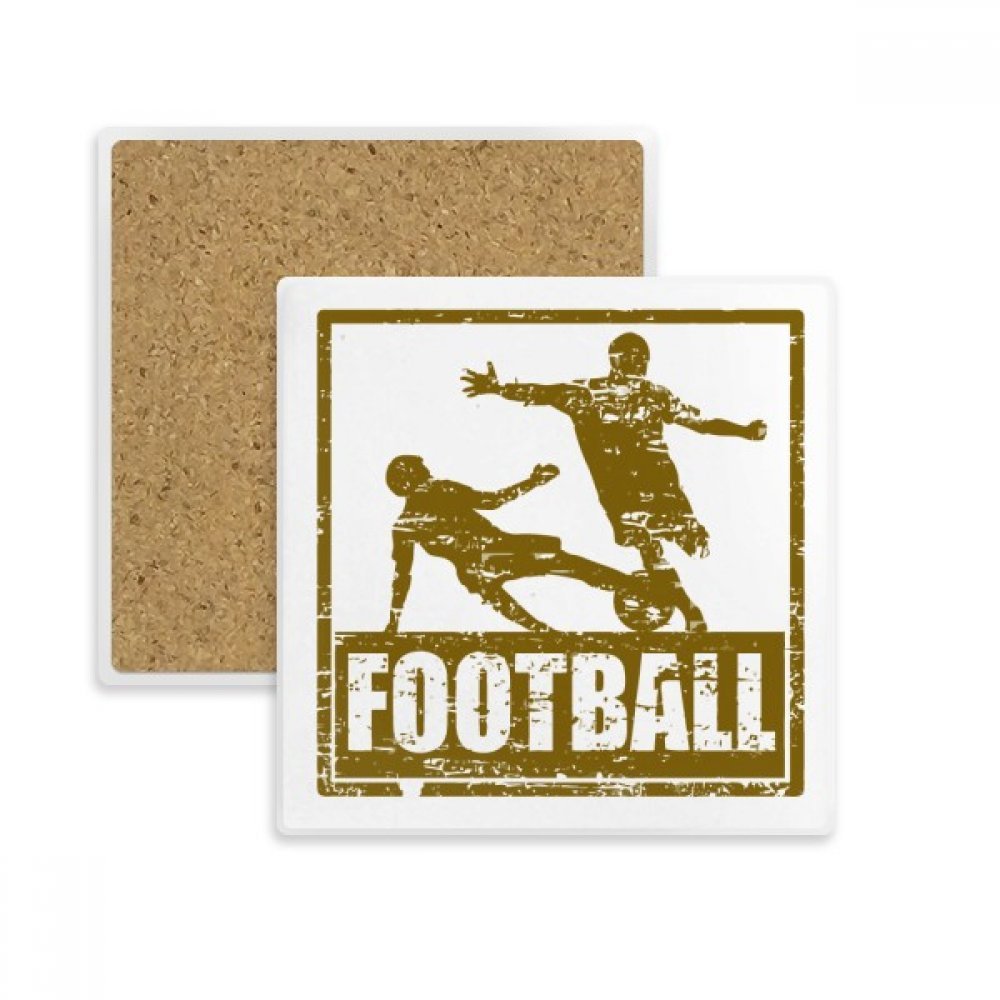 Cadeau boisson football marron dessous de verre absorbant pour homme et ado