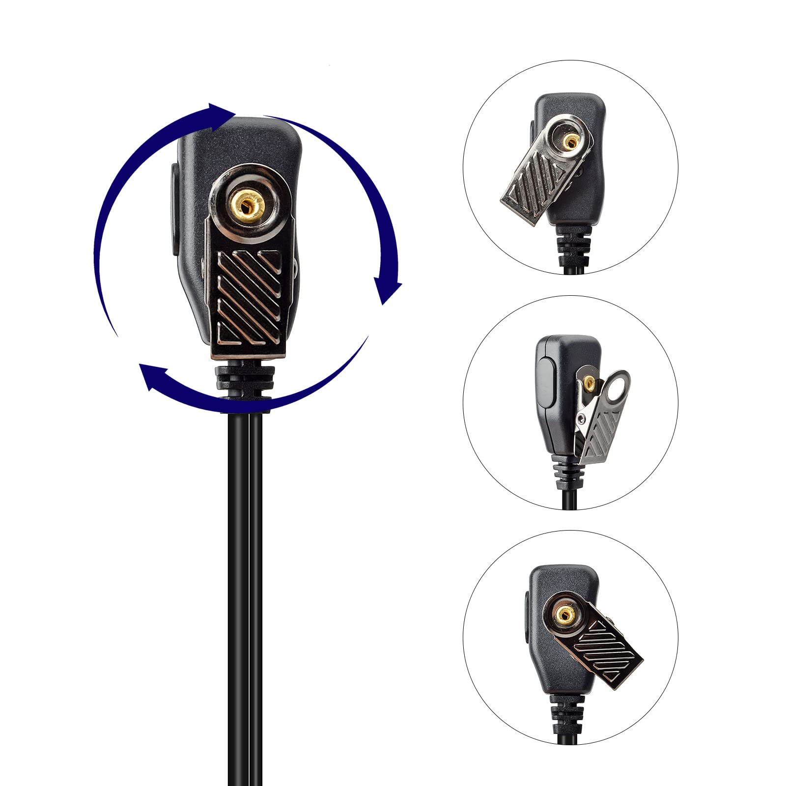 UAYESOK Walkie Talkie Auricolare 1 Pin, 2,5 mm Jack Radio Headset G Shape Sicurezza Auricolare per motorola Talkabout TLKR T92 H20 PMR446 T60 T80 T82 XT180 Radio bidirezionale con PTT Mic (2 pezzi)