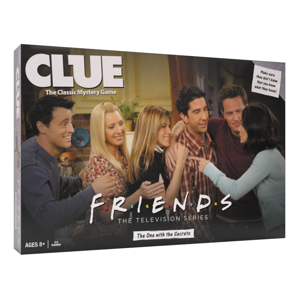 USAOPOLY CLUE: Amici | Solve The Mystery in This Collectible Clue Game | Con i personaggi e i luoghi della serie Friends TV Sitcom | Gioco e merce con licenza ufficiale Friends