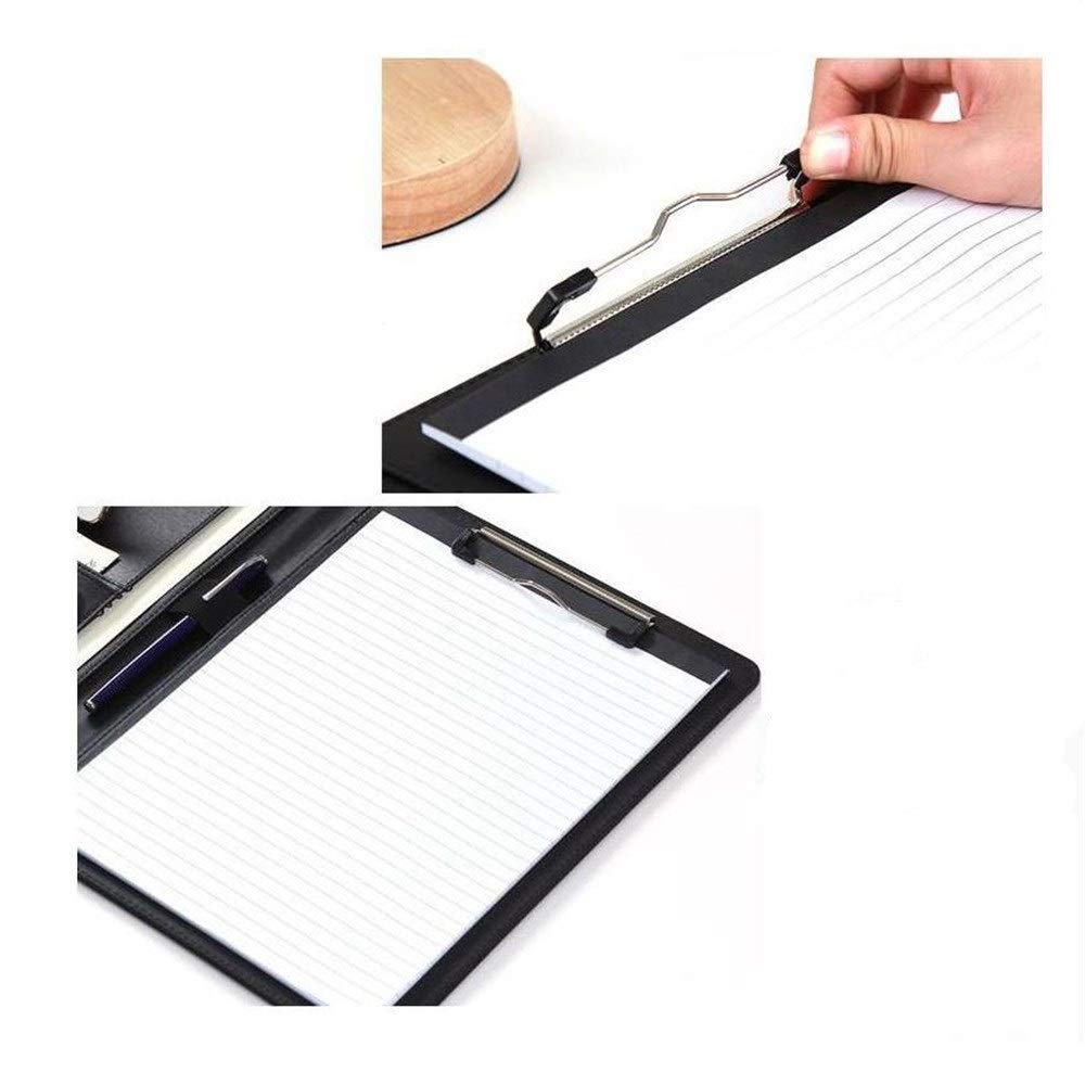 Cartella da conferenza in pelle, organizer professionale per documenti e quaderni, borsa per documenti aziendali (nero, 318 x 245 mm)