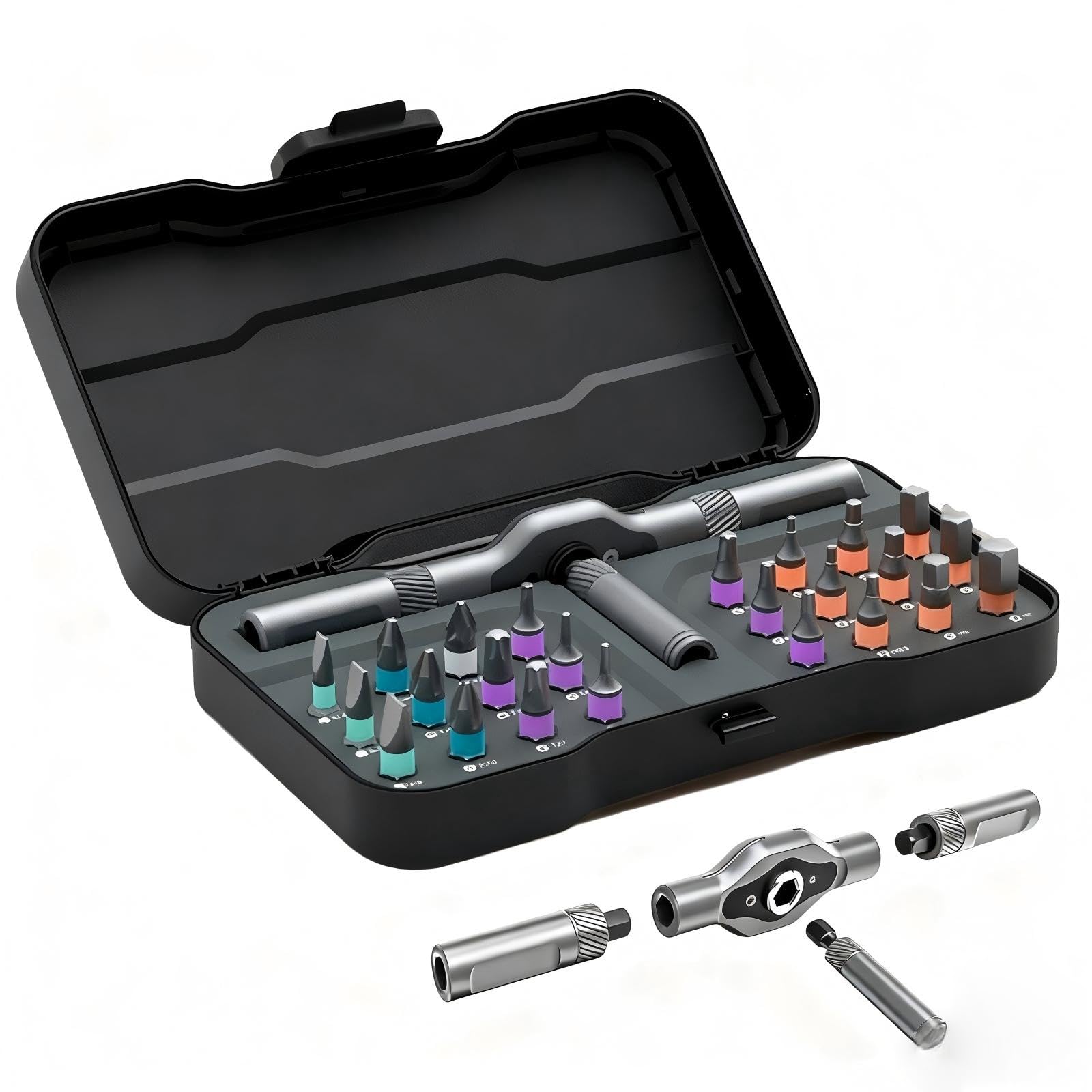 Eeuye 42 in 1 Magnetische Schroevendraaier Set, DIY Ratchet Schroevendraaier Set, Multi Bit Magnetische Drive Set Met Afneembare Ratchet Handvat