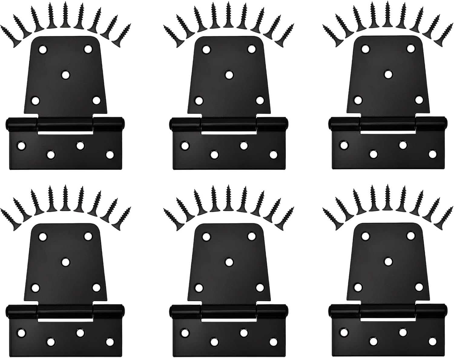 Sange Sopffy Heavy Duty Gate Hinges Black Iron hinge3.5 Inch for Outdoor Barn, Shed, Deck, Wood Door, and Fences (Screws Included) (6)
