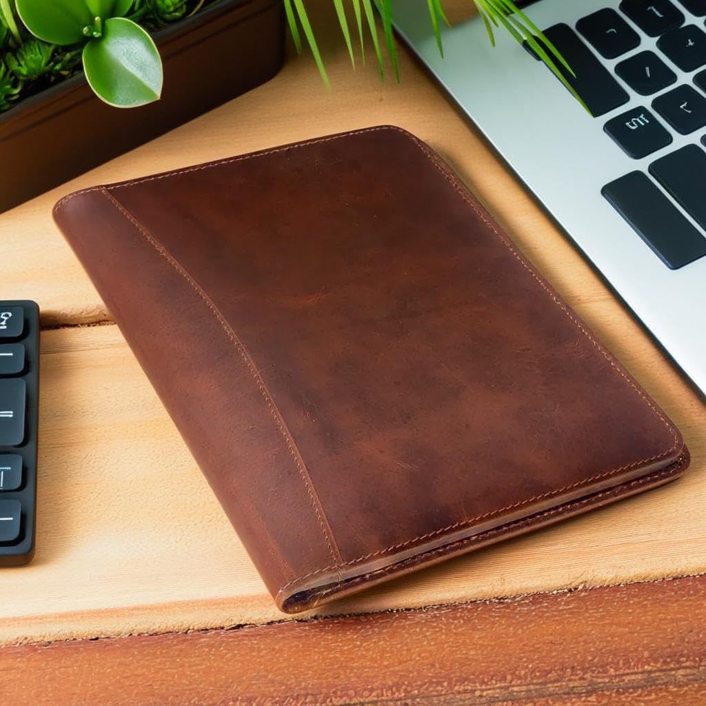 Porte-documents professionnel en cuir – Stylo de luxe avec dossier de CV – Classeur en cuir avec porte-cartes de visite – Hommes et femmes pour porte-documents