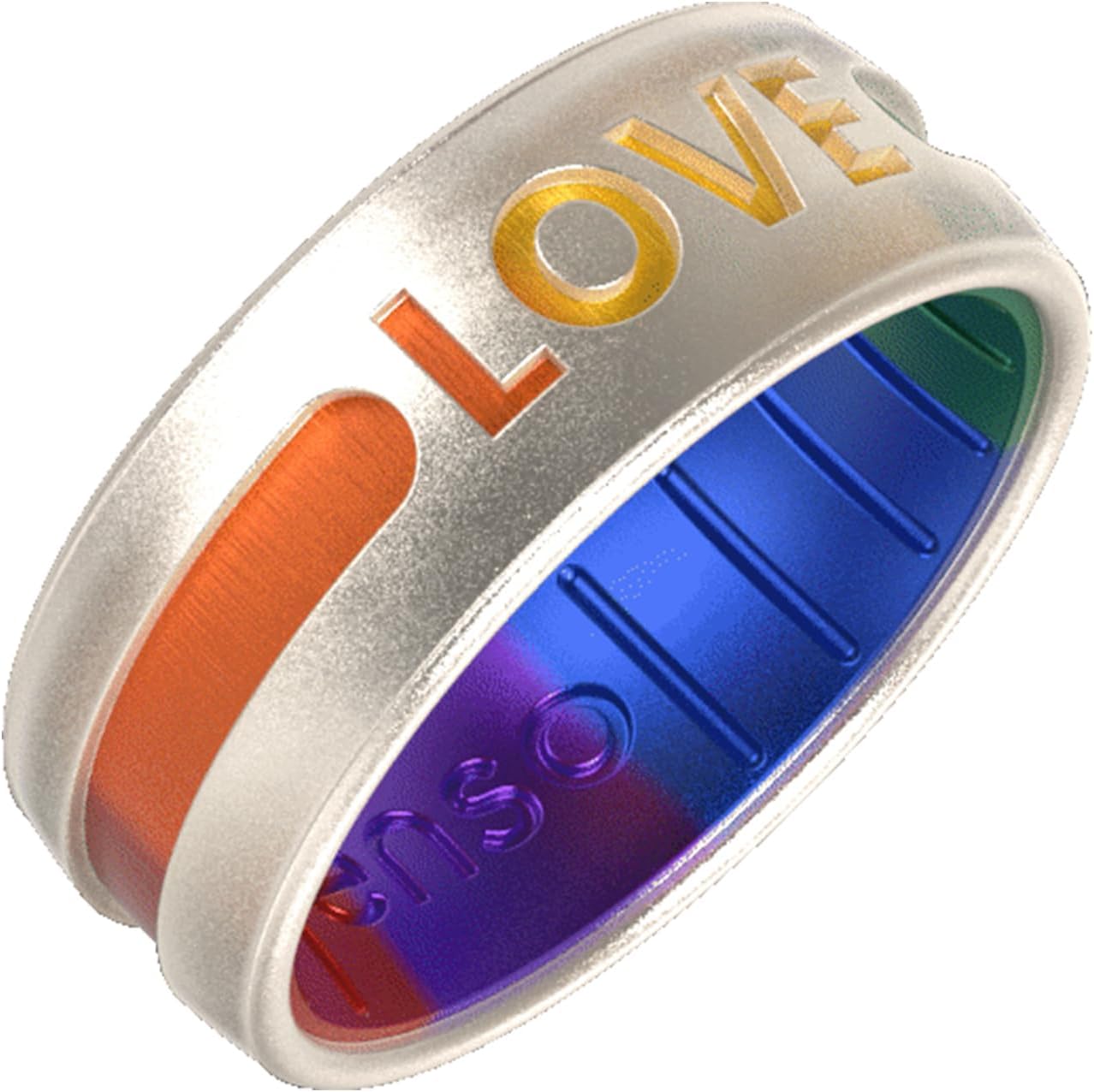 Enso Rings Pride Collection - LGBTQ+ Silicone Ring - Etched Design - Comfortable, Breathable, and Safe