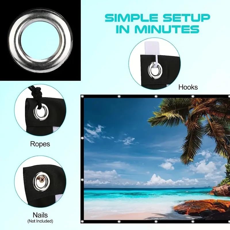 Pantalla portátil plegable para proyector 72 pulg 16:9 miniatura 5
