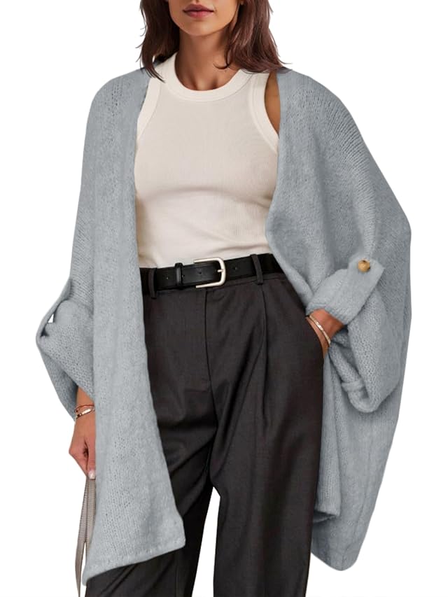 Saodimallsu Womens Oversized Long Cardigan Sweaters Casual Open Front Chunky Knit Slouchy Fall Trendy Sweater Coats