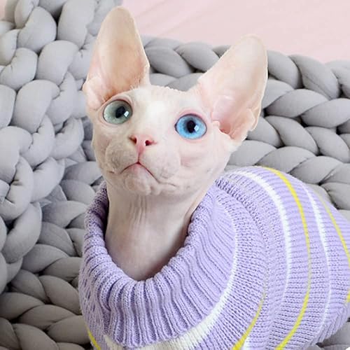 Miniatura 3 de RayMinsino Ropa para gatos para mascotas, ropa para gatos sin pelo, ropa de gatito de cuatro patas de alta elasticidad Ropa para el hogar
