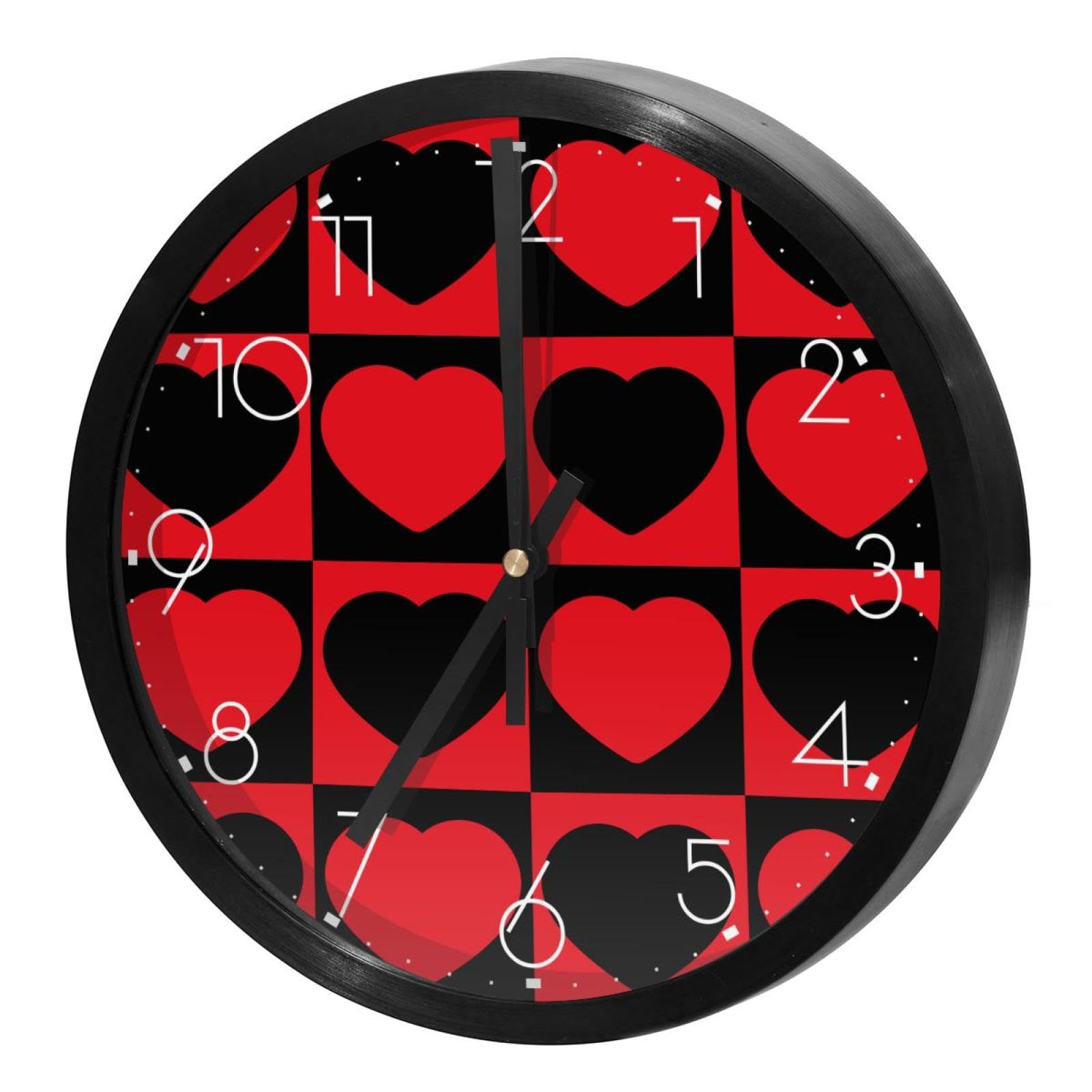 Horloge murale motif cœur rouge et noir pour exprimer votre style avec originalité