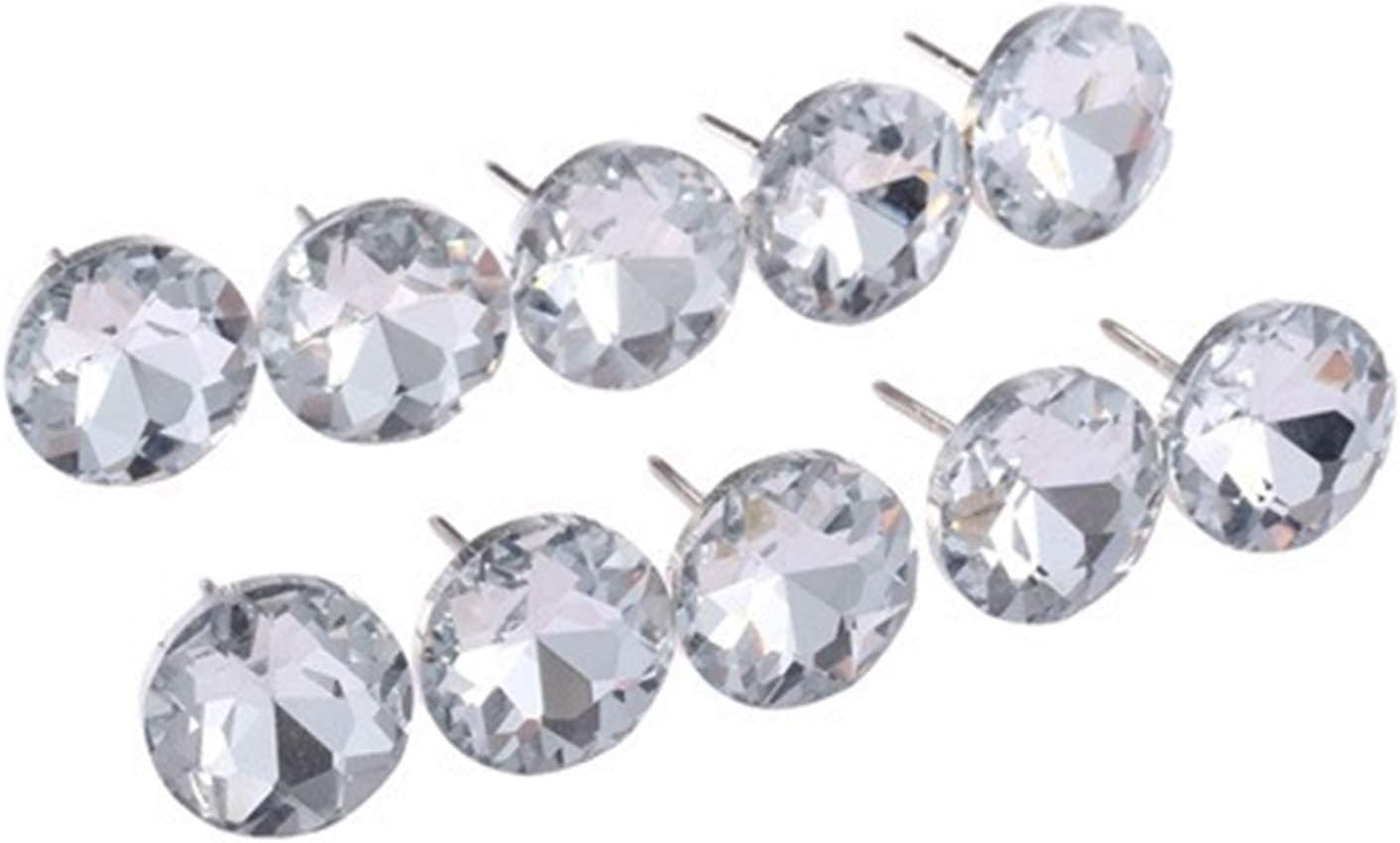 DIY Seamless Nail,Invisible Security Screws,Push Pins Thumbtack 10Pcs Diamond Crystal Interior Nail Button Button tack Nail 14/16/18/22mm Sofa Wall Decoration Furniture Accessories Usual and Practical