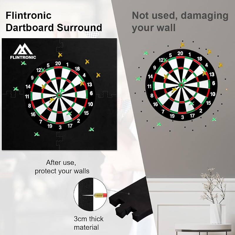 flintronic EVA darts tábla védő keret 45 cm-es dartboardhoz, összátmérő 72 cm, könnyű védőgyűrű, hátfalra illesztve