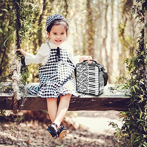 Music Note Lunch Box For Kids Boys, Black White Piano Keys Insulated Lunch Bag Reusable Thermal Lunchbox Cooler Tote Handbag With Adjustable Shoulder Strap For Adults Women Men Picnic Work School #TOP5