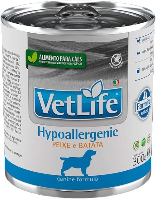 VETLIFE CANINE HYPOALLERGENIC PEIXE E BATATA 300G