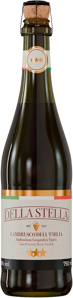 Della Stella Vinho Italiano Lambrusco Dell'Emilia IGT Tinto Amabile Frisante 750ml