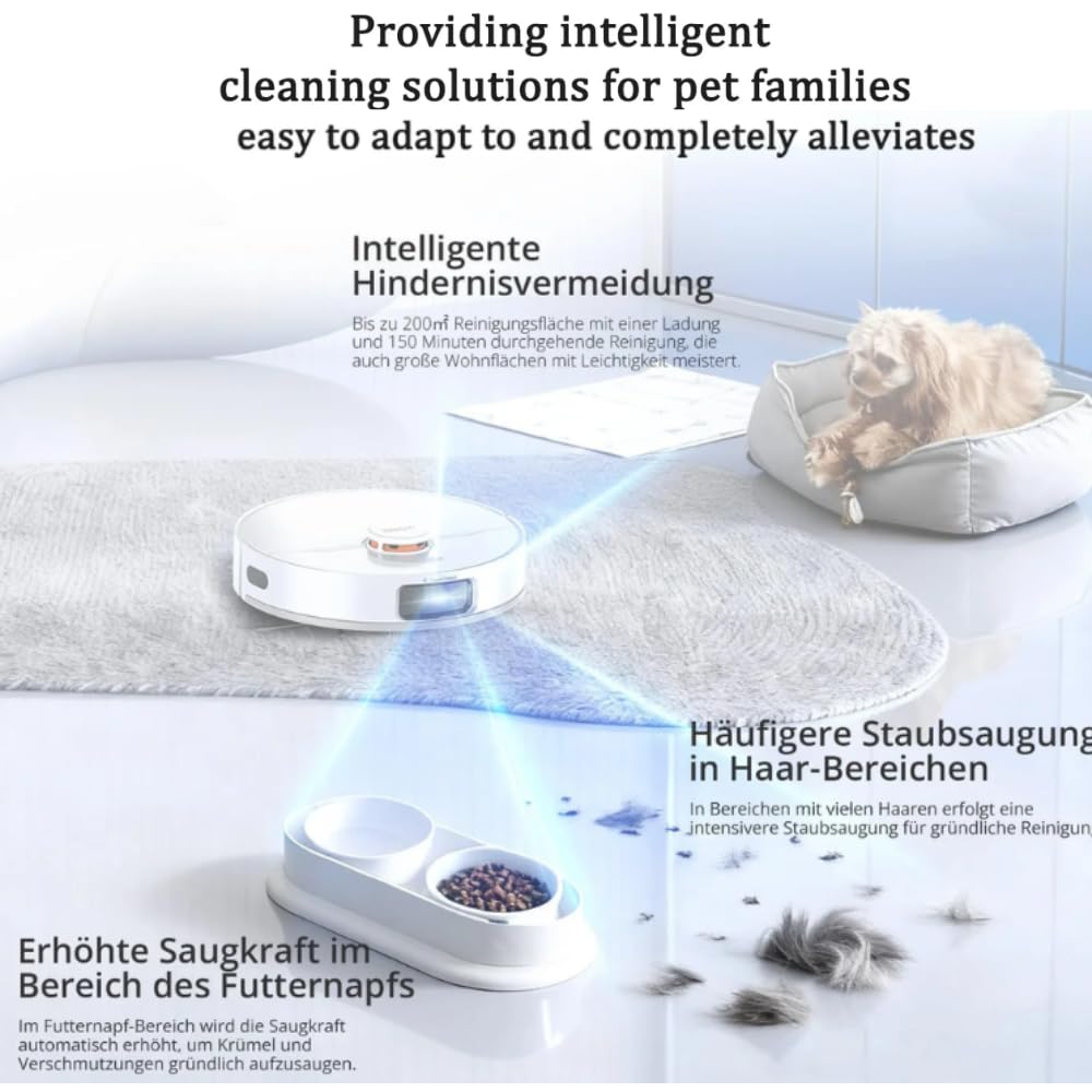 JONR T5 Pro Gen 2 15000Pa Robot aspirador con función de limpieza, potencia de succión (actualización de T5 Pro) con secado al aire caliente, cepillo lateral antienredos, prevención de obstáculos