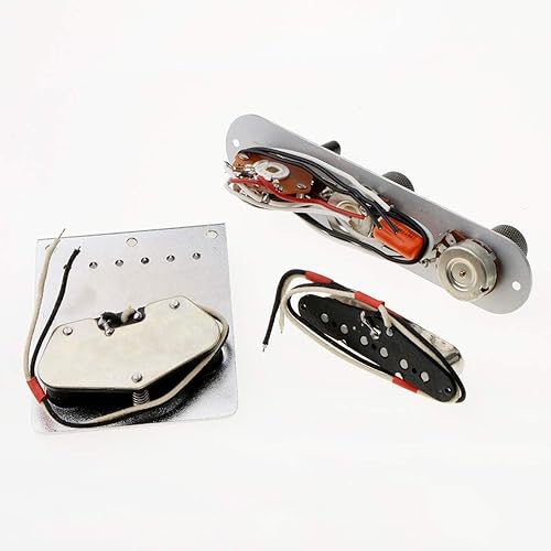 Miniatura 6 de Alnicov Placa de puente de sillín de 6 cuerdas, placa de control de interruptor de 3 vías, juego de pastilla de cuello para Fender Telecaster