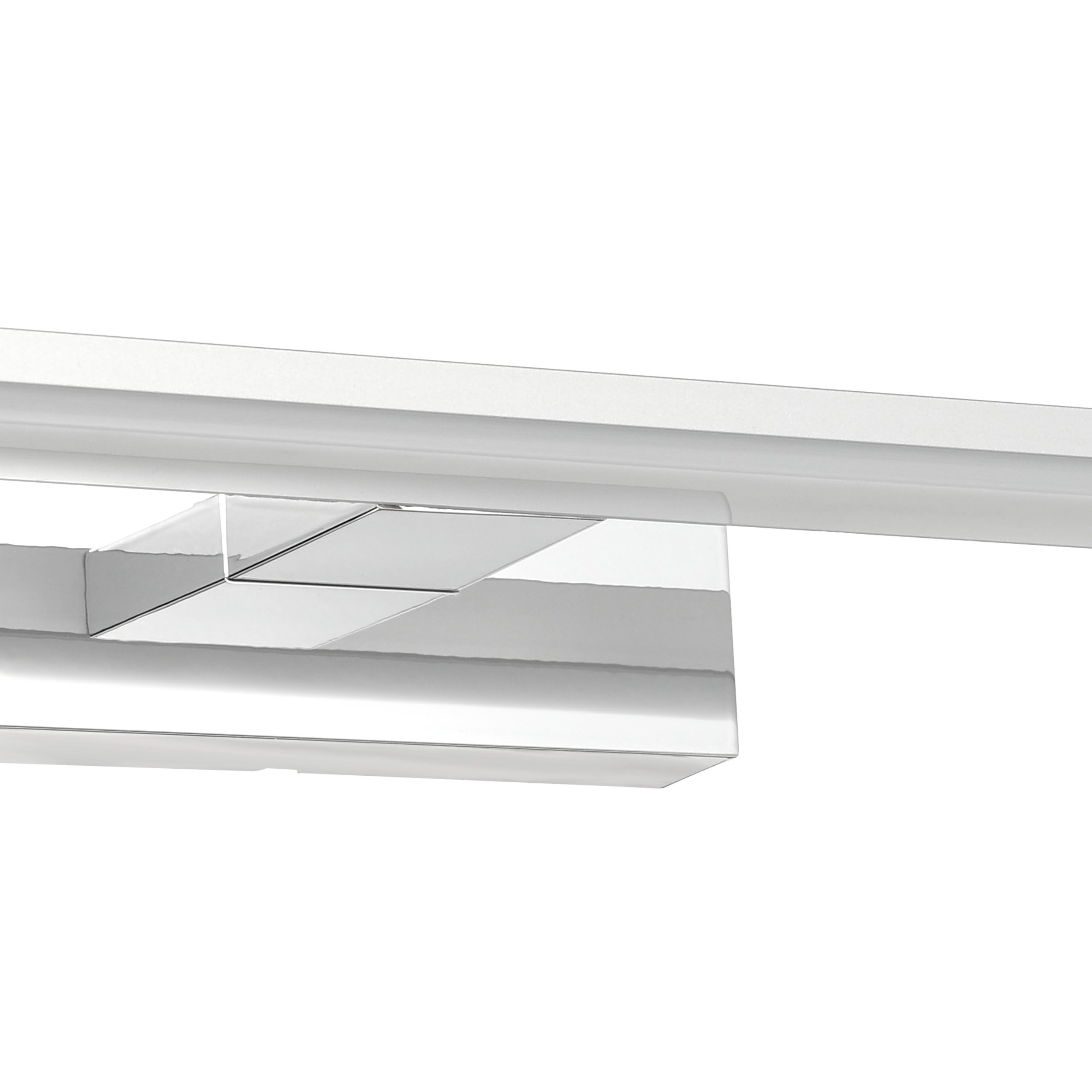Eglo LED Aplique de Pared Pandella 1, Lámpara de Espejo LED de Aluminio | Lámpara de baño cromada, plata, blanca, lámpara LED resistente a la humedad, blanco neutro, IP44, L 60 cm