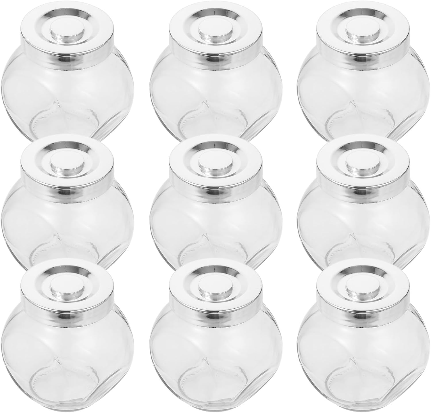 BESPORTBLE 10pcs 180ml Glass Food Jars with Airtight Lids Sealed Candy Holder Tea Storage Containers for Kitchen Organization