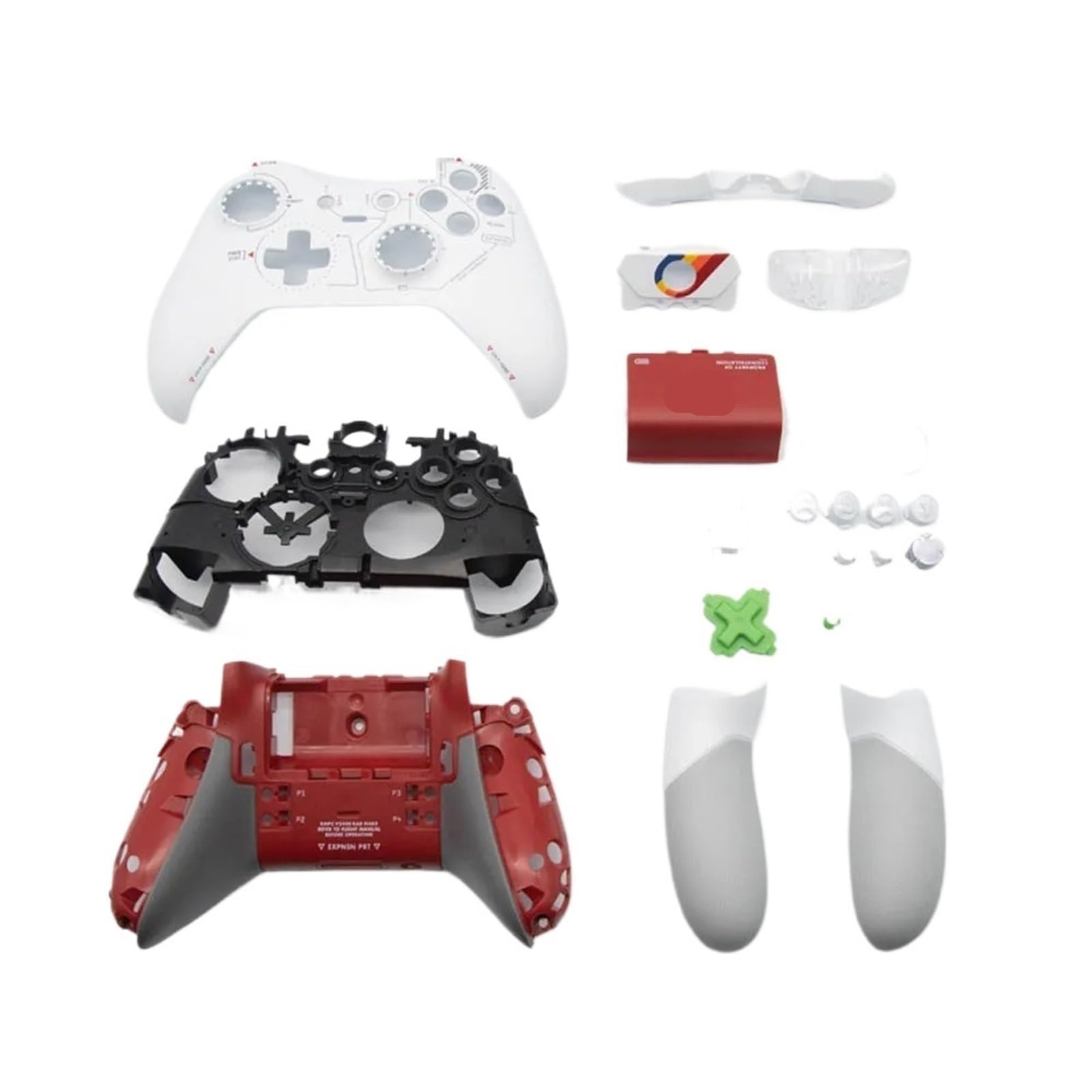 Set completo di cover for Xbox One for Elite 1, pulsanti frontali, sostituzione e riparazione del controller di gioco(Sky red)