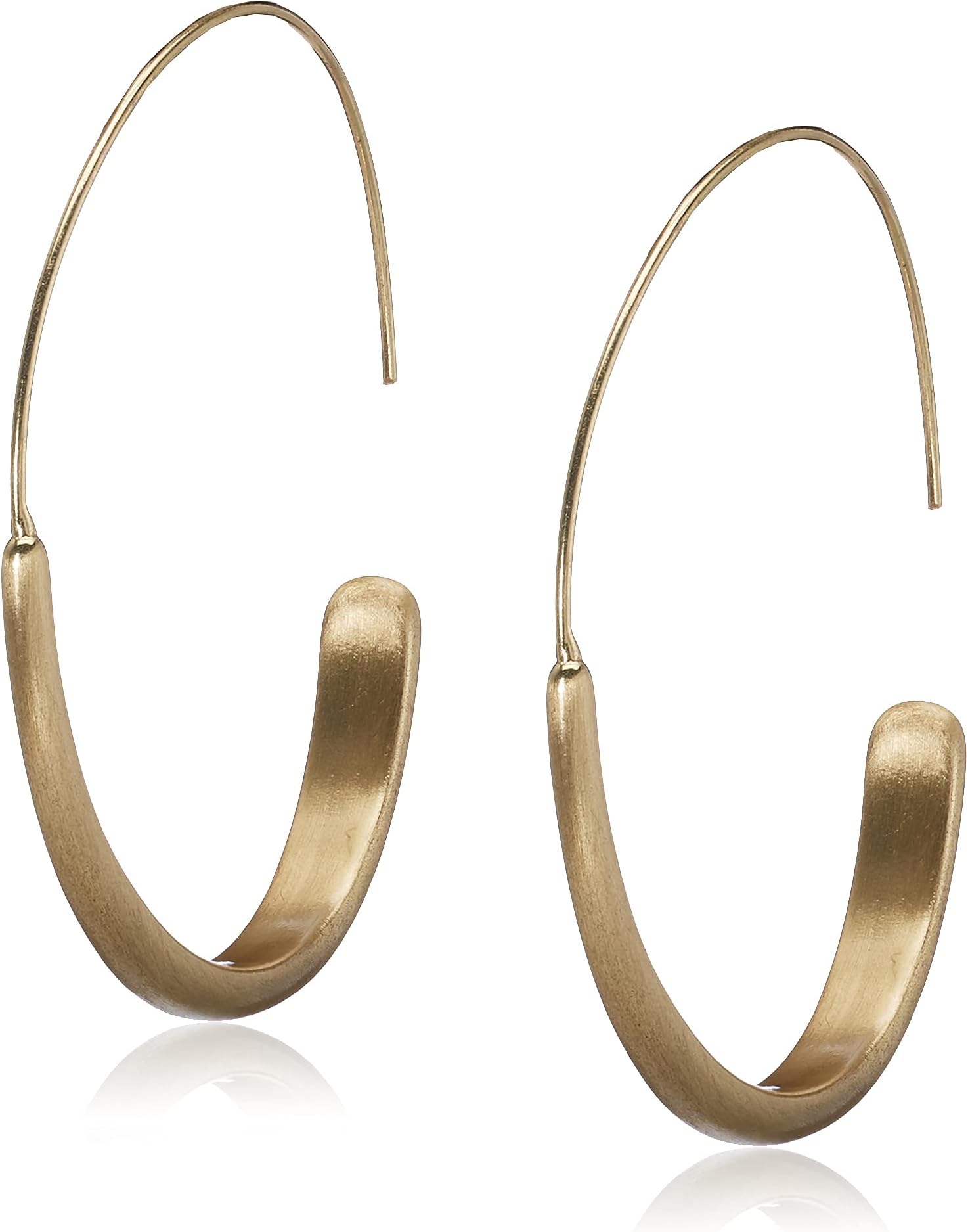 Lucky BrandWomen's Brushed Gold Modern Hoop Earrings, One Size