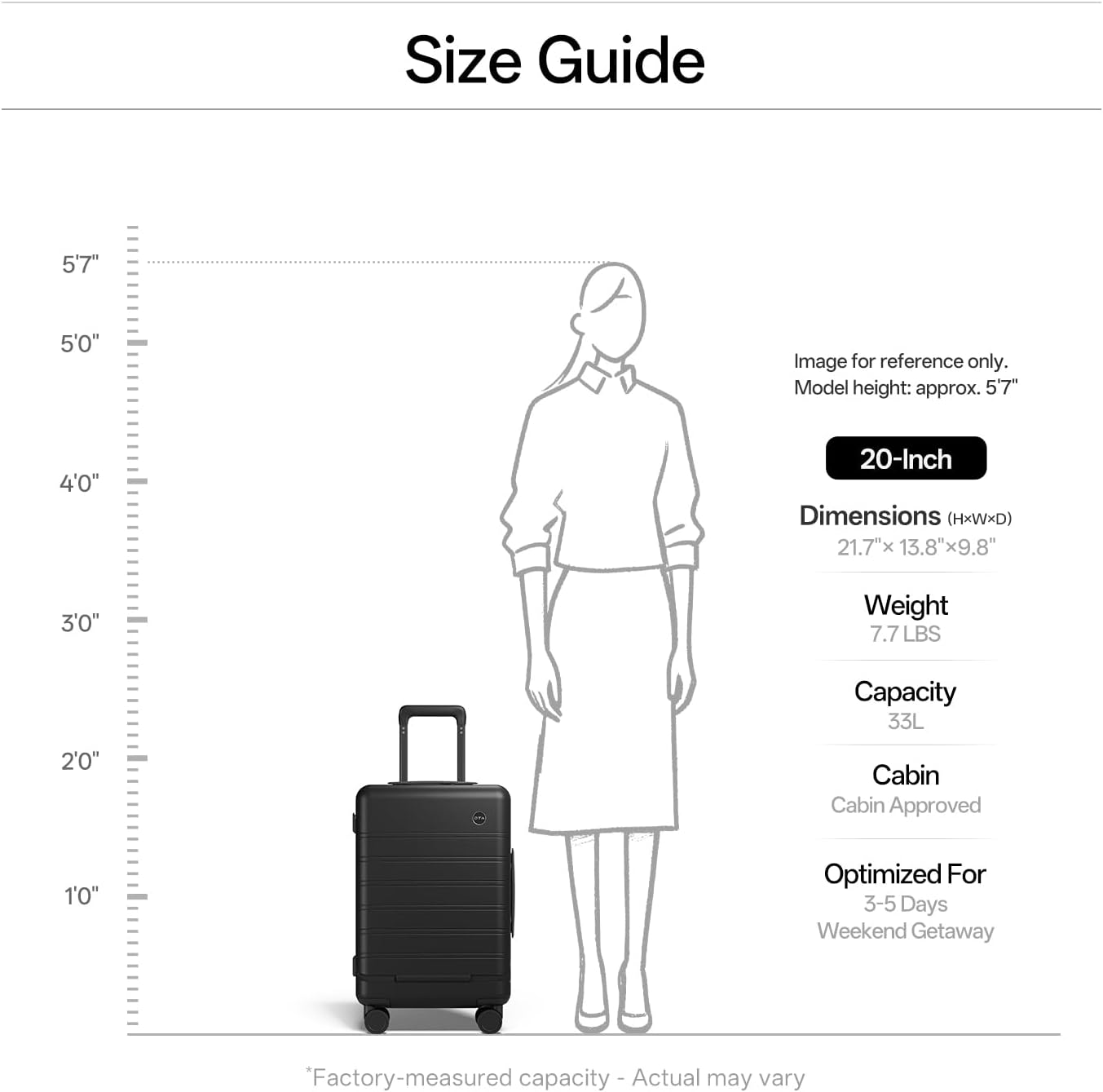 DTA Novaトップオープニング PCハードシェルスーツケース、20インチ国際機内持ち込み手荷物、TSAロック付き、360サイレン