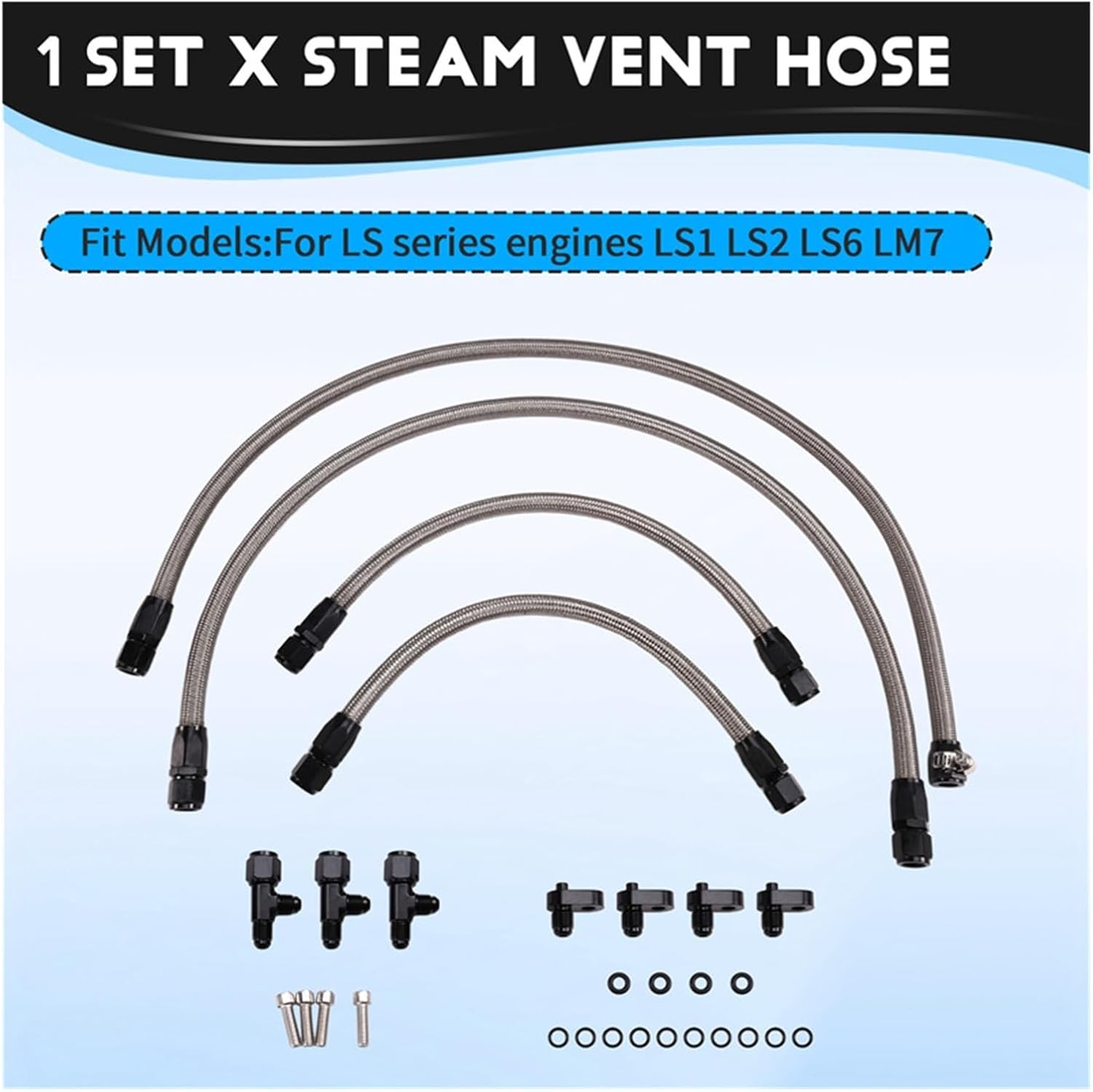 Coolant Crossover Hose Coolant Crossover Kit Steam Vent Hose Compatible with LSX LS1 LS2 LS6 LM7