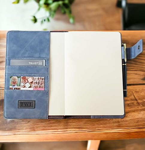 Miniatura 2 de Personalized Leather Journal Refillable Journal Custom Notebook for Writing with Card Slots Lined Leather Bound A5 Daily Journal Executive Notebook