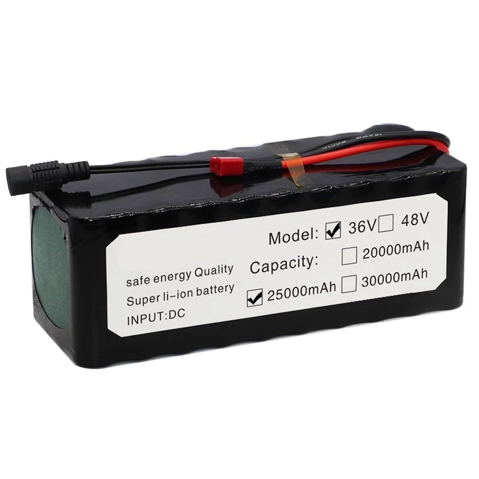Paquete de baterías de Iones de Litio de 36V y 25Ah con Cargador de PVC Shell for E-Bike y Scooter eléctrico(T)