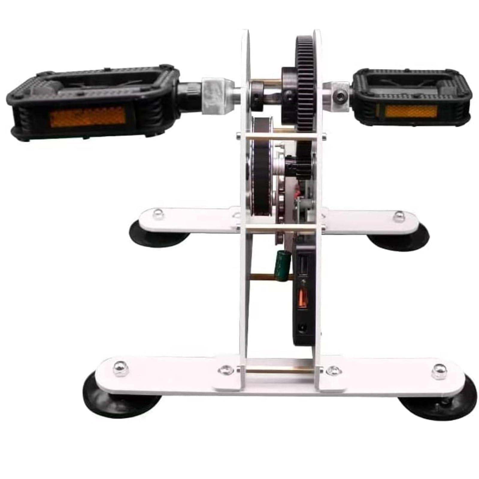 Generator energii pedałowej z dwoma portami USB, stacja zasilania z korbą nożną do ćwiczeń fitness, na kemping i do awaryjnego ładowania na zewnątrz (100W)