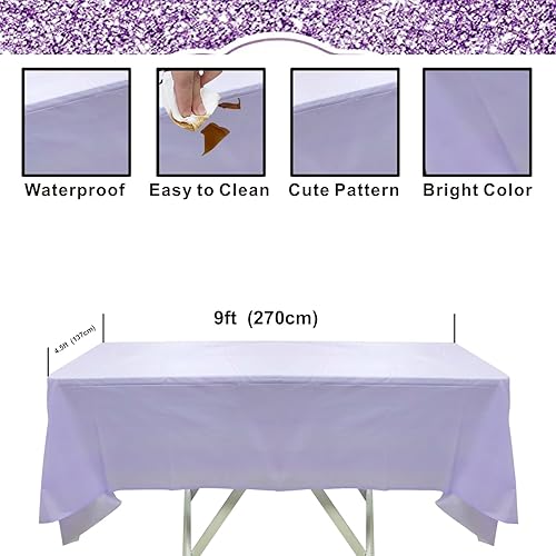 Miniatura 3 de Kit de mantel de telón de fondo de cumpleaños morado para niñas y mujeres, suministros de decoración de fiesta de cumpleaños, 2 unidades
