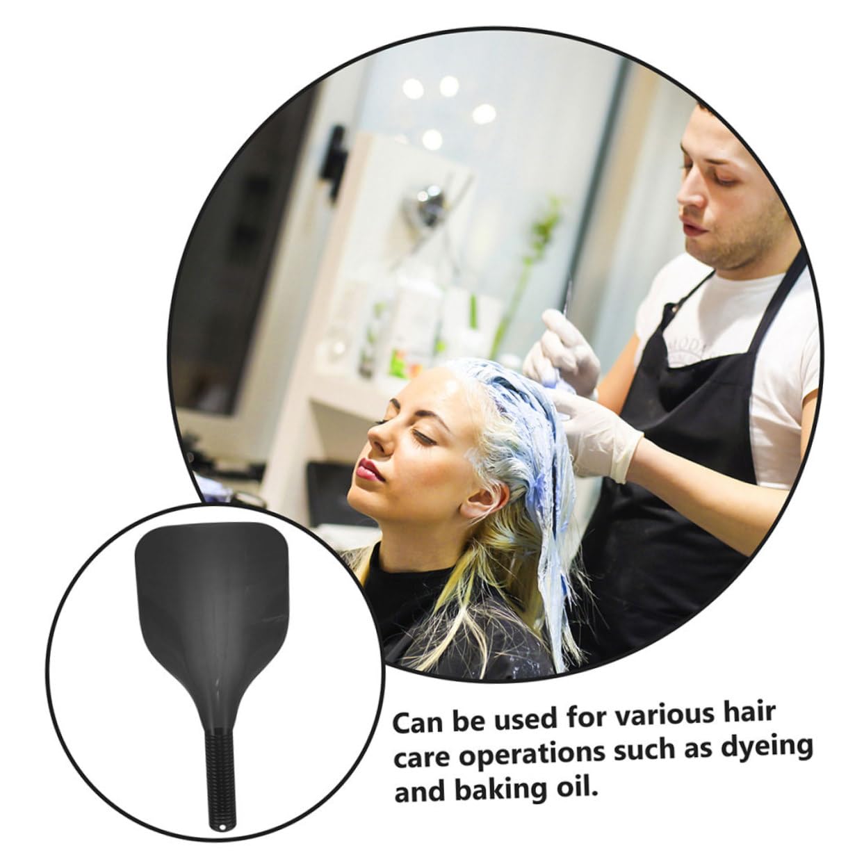 Protector Facial Para Corte y Laca De Cabello 3 Unidades Negro Con Mango Tamaño Mediano Para Peluquería y Salones De Belleza