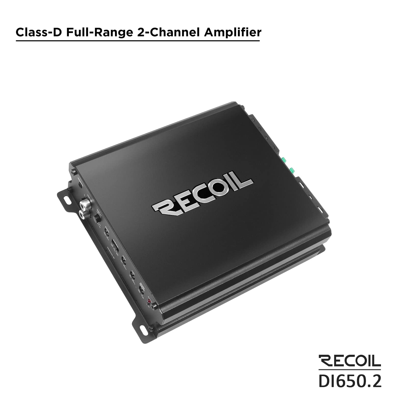 RECOIL DI650.2 2-Kanal Auto Verstärker 1400W Class-D Vollbereichs MOSFET Endstufe, 2-4 Ohm stabil & brückbar