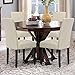 Dining Chairs Fabric Upholstered Padded Parsons Dining Room Chairs, Kitchen Living Room Chairs with Nailhead Trim Set of 4 (Beige)