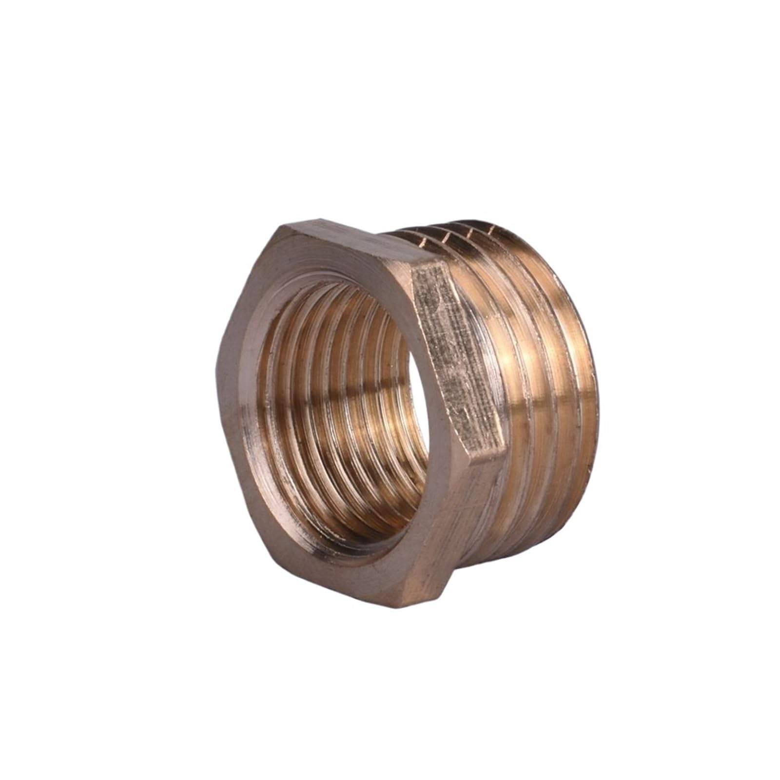 Conector reductor de buje hexagonal de latón, adaptador de cobre roscado, acoplador de conector hembra a macho, 1/4, 3/8, 1/2, 3/4, 1 ", 1,2", 1,5"(G1 X G2)