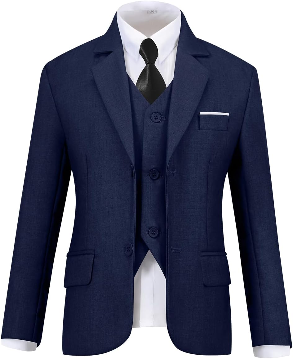 Visaccy Boys Formal Suit Slim Fit Dress Clothes Ring Bearer Outfit Tuxedo Suits,Adjustable Waist - Image 3