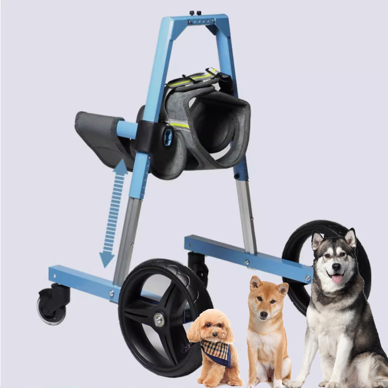 Fauteuil roulant pour chiens de toutes tailles support pattes avant pour la marche