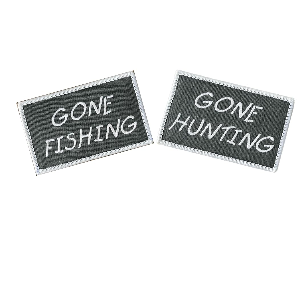 EJOY OUTDOORS 2 PCS Gone Hunting & Gone Fishing Patches