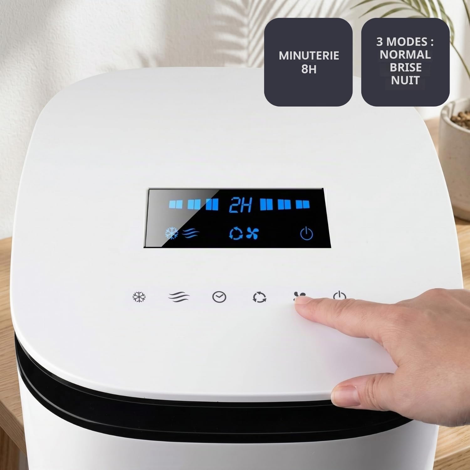 Black+Decker|BXAC7E Climatiseur Mobile | Télécommande | Oscillation 3 vitesses et modes |Blanc