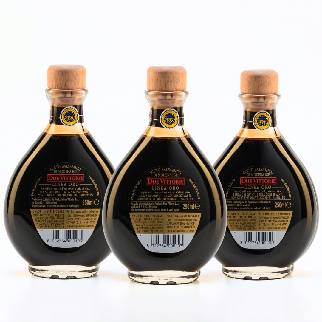 Due Vittorie - Aceto Balsamico di Modena IGP Selezione Oro – Bottiglia 250ml (3, 250 ml)