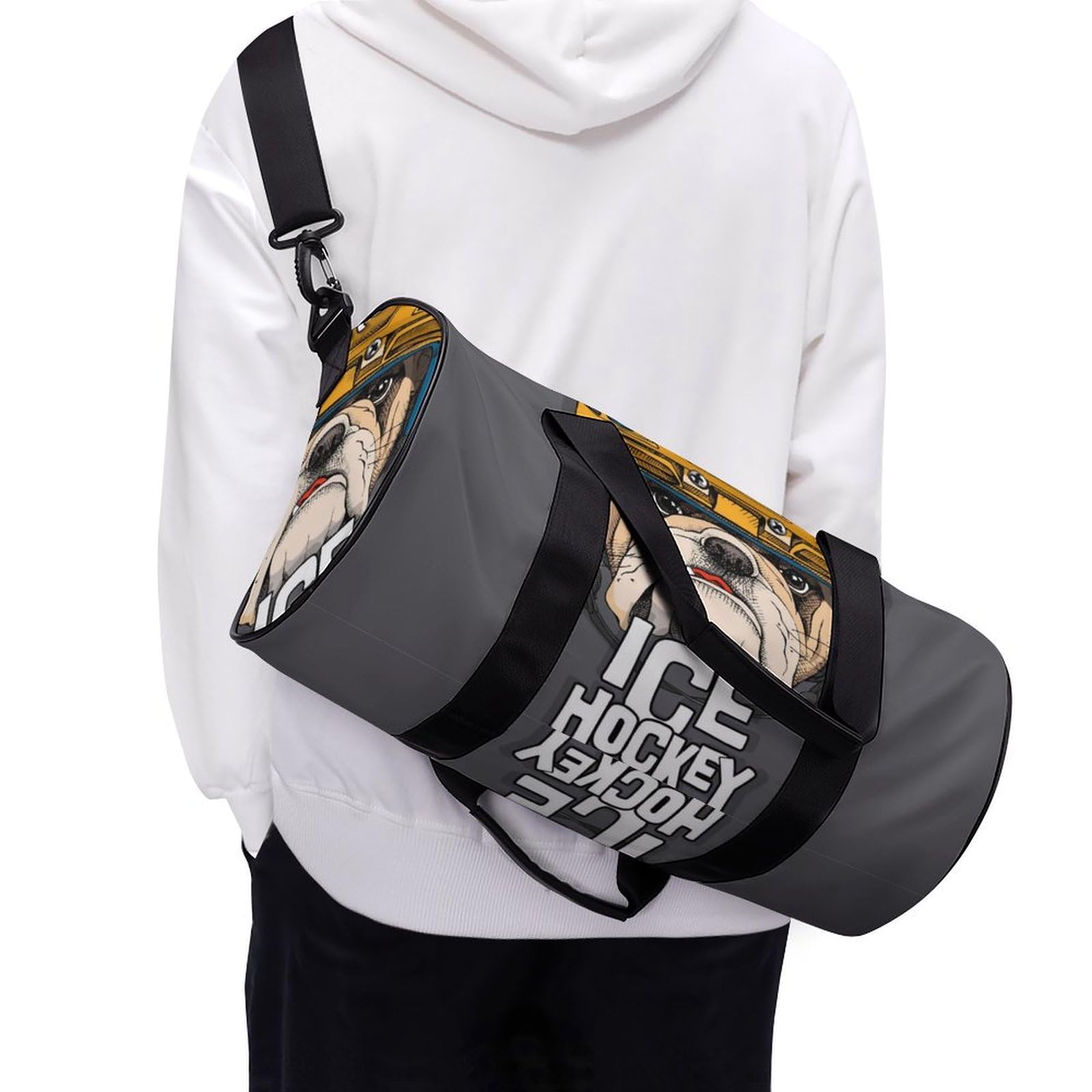 Hockey Bulldog Sac De Sport Gym Sac De Voyage Sac Week-End Duffel Bag pour Camping Randonnée Voyage 45x23x23cm
