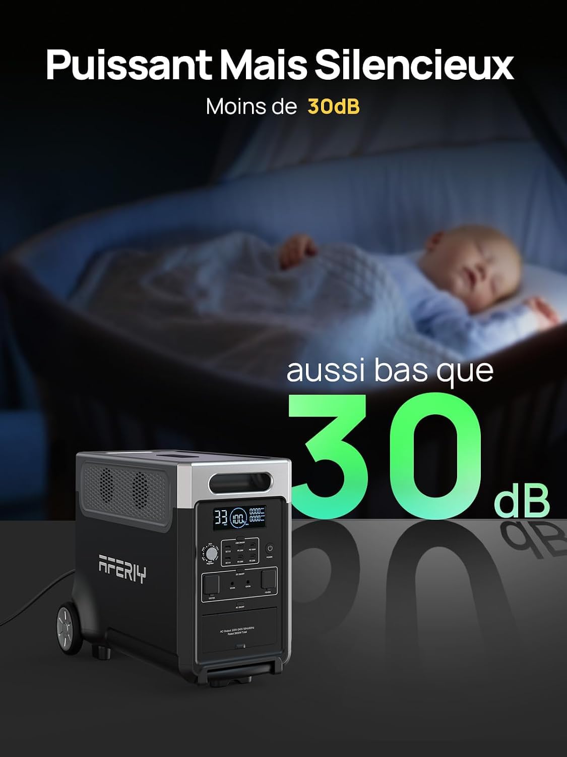 AFERIY P310 Générateur Électrique Portable 3600W avec 400W Panneau Solaire Portable Pliable, Batterie Nomade 3840Wh, UPS, Station Electrique Solaire pour RV/Domestique/Camping-Car/Panne de Courant